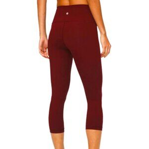 NWT Lululemon Wunder Train High-Rise Crop Legging 23" - Garnet, Everlux™ Fabric